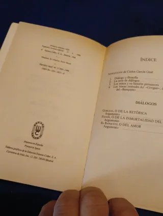 Libro Platón Dialogos como nuevo