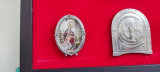 Lote 6 medallas de pie religiosas