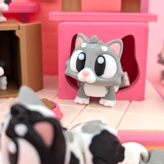 Conjunto Gatinhos Articulados + Playset