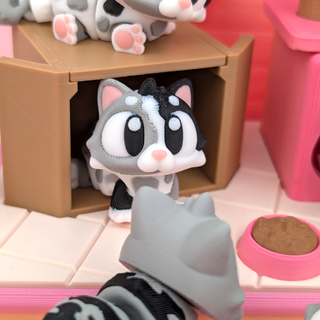 Conjunto Gatinhos Articulados + Playset