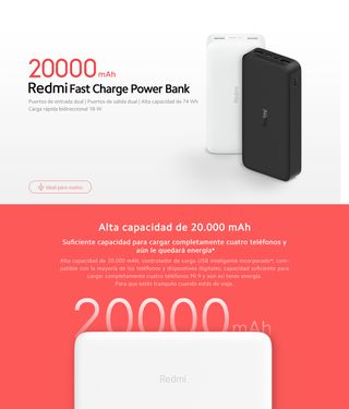 (Precintada) Power Bank Xiaomi 20000mAh 18W rapida