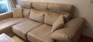 Sofá chaise longue beige