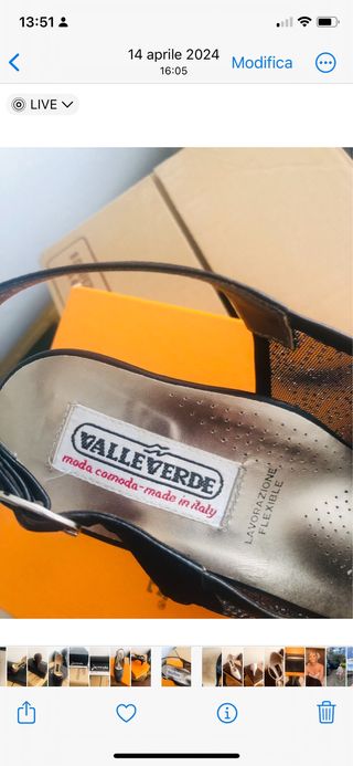 Valleverde Scarpe Slingback Nere e Argento