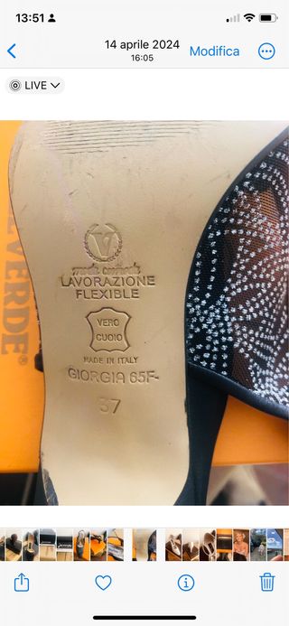 Valleverde Scarpe Slingback Nere e Argento