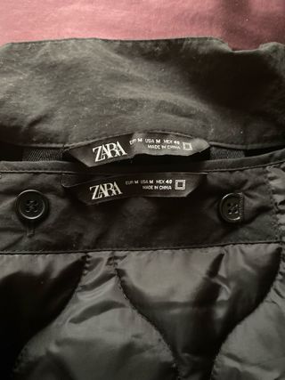 Gabardina Zara Negra Hombre