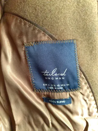 Chaquetón Mango Lana Hombre Marrón