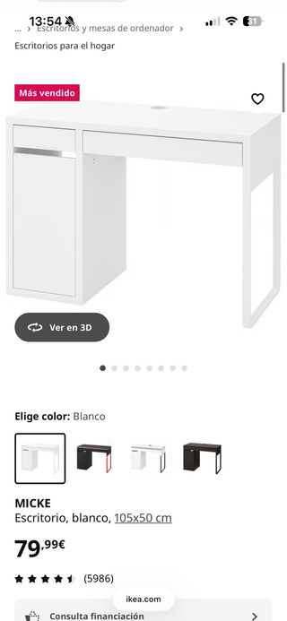 Escritorio Micke Ikea Blanco