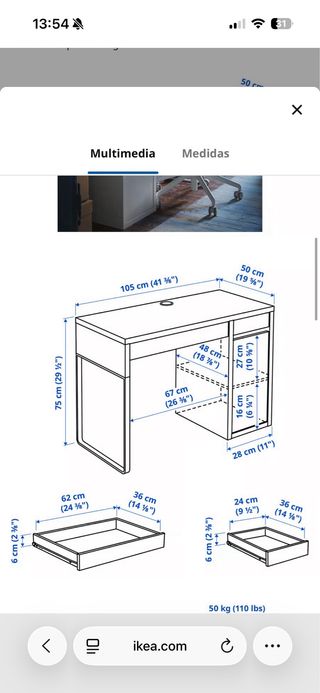 Escritorio Micke Ikea Blanco
