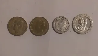 Lote 4 monedas 100 y 200 pesetas