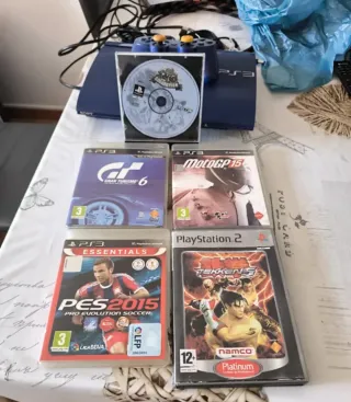 Consola PS3 Azul con Juegos