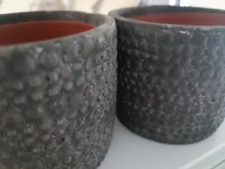 Vasi in pietra grigia per piantine