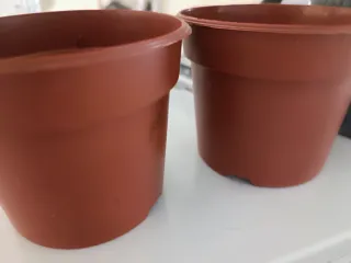 Vasi in pietra grigia per piantine