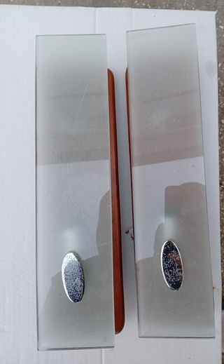 Applique legno e vetro