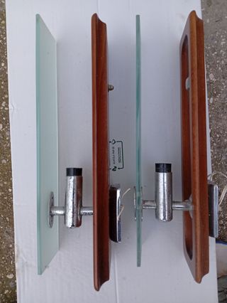 Applique legno e vetro