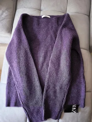 Jersey Zara hombre punto morado (muestrario)