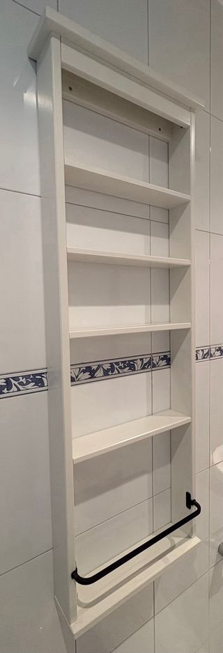 Scaffale da Bagno in Legno e Metallo