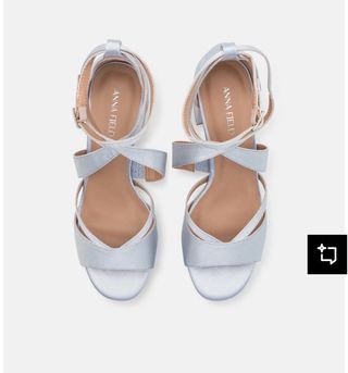 Sandalias de tacón plateadas talla 41