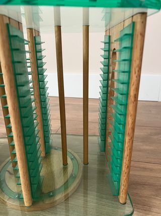 Mueble para CDs de cristal y madera