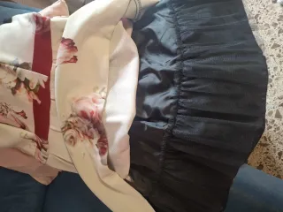 Vestido elegante floral negro multicolor