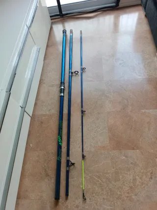 Caña de surfcasting azul