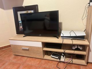 Mueble TV Roble y Blanco