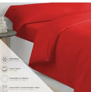 Funda Nórdica Completa 150cm Roja y Negra