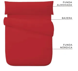 Funda Nórdica Completa 150cm Roja y Negra