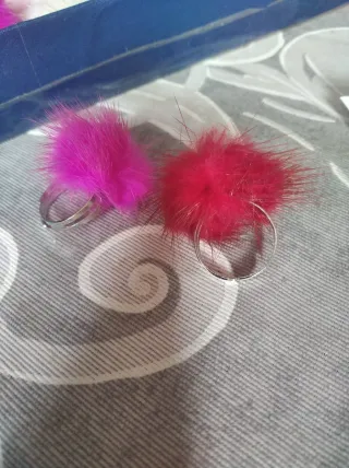 Anillos Pompones Colores Varios