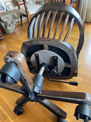 Silla Escritorio Vintage Capitán Madera Negra