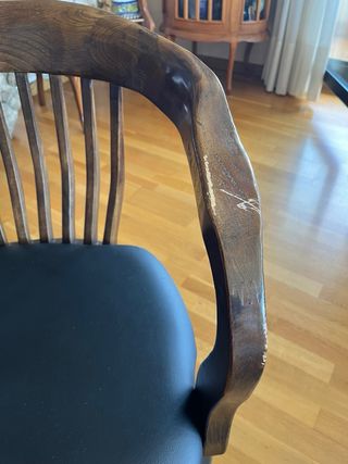 Silla Escritorio Vintage Capitán Madera Negra