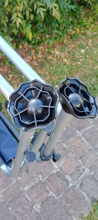 Sedia pesca alluminio nuova con portacanna