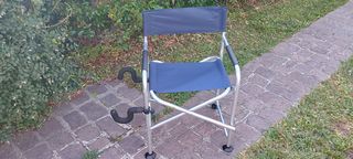 Sedia pesca alluminio nuova con portacanna