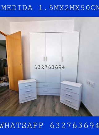Armario 3 puertas y 2 cajones