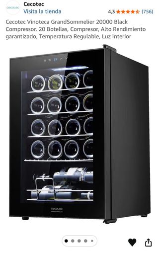 Vinoteca Cecotec GrandSommelier 20000 Negra, 20