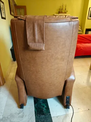 Sillón Masaje Cuero Marrón 5 Programas