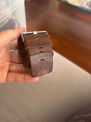 Reloj Fossil Cuadrado unisex, Correa Cuero Marrón