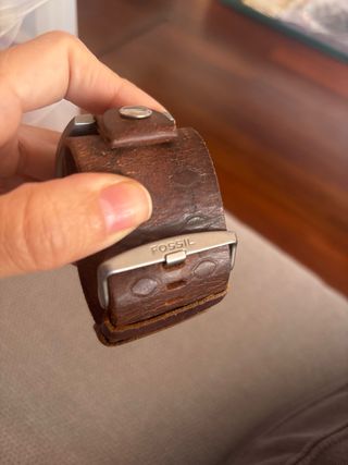 Reloj Fossil Cuadrado unisex, Correa Cuero Marrón