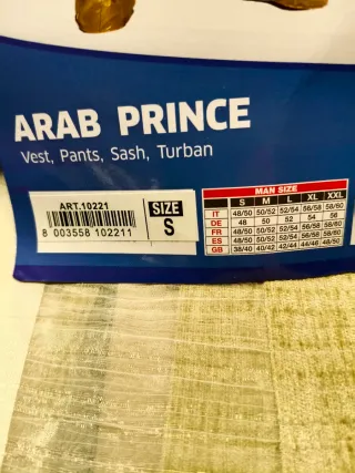 Disfraz Aladino Rey Ladrones Talla S