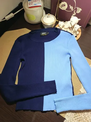 Felpa Only color block blu azzurro taglia XS