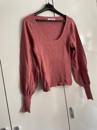 Jersey Mango canalé manga abullonada