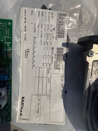 Recambios Caldera Baxi Neodens Plus 24/24F