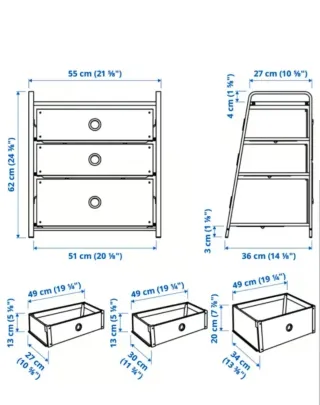 Mueble organizador Ikea 3 cajones