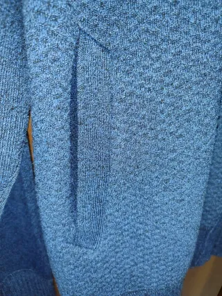 Cardigan uomo blu con zip