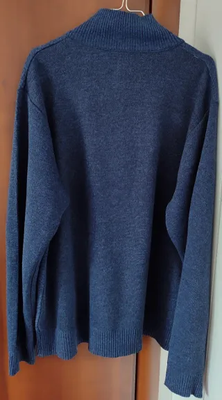 Cardigan uomo blu con zip