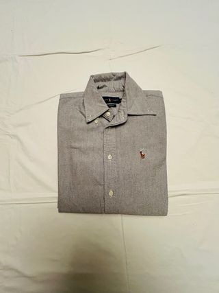 Camicia Ralph Lauren Custom Fit Grigio Melange XS