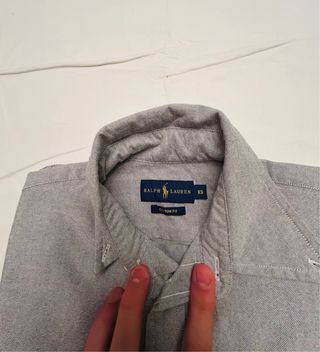 Camicia Ralph Lauren Custom Fit Grigio Melange XS