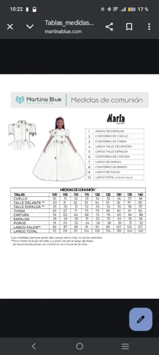 Vestido Comunión Marla Blanco y Salmon. Talla 125.