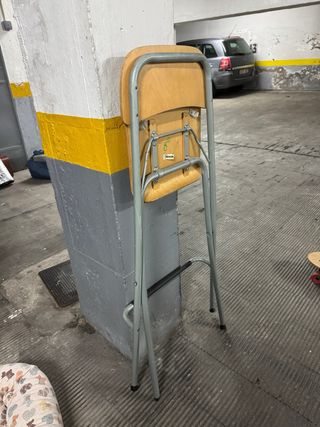 Sillas altas plegables madera y metal