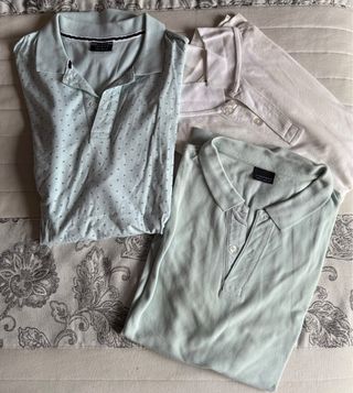 Polos manga corta verdes y blancos Lore 3 polos