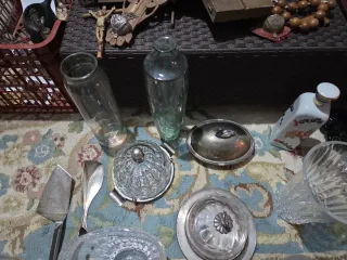 Lote decoración cristal y metal